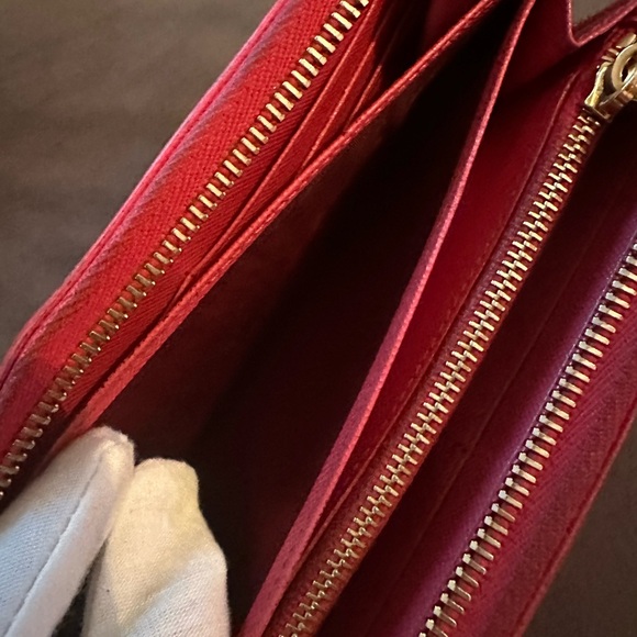 Prada Red Saffiano Leather Zip Around Wallet - Picture 15 of 17